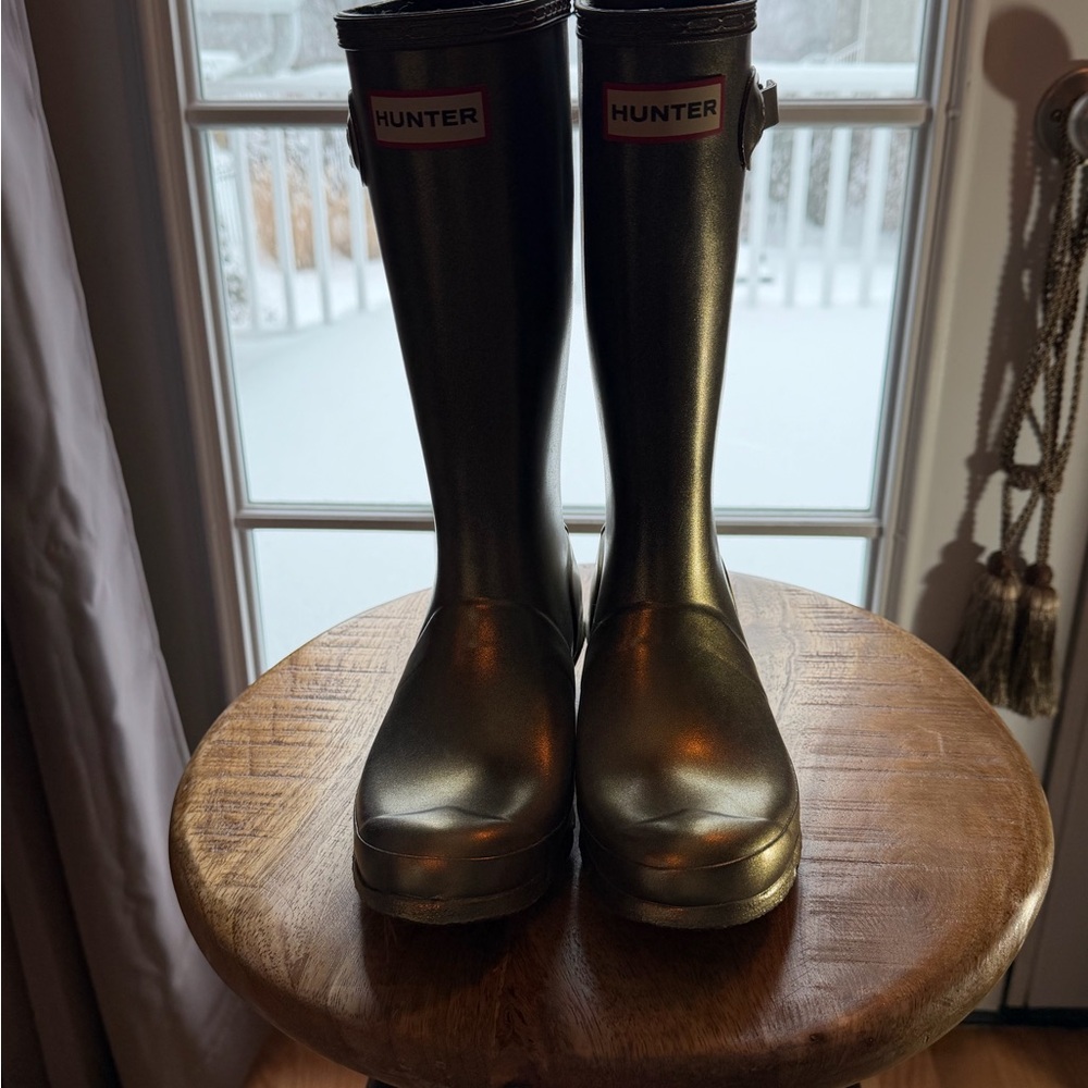 Hunter Metallic Gold Boots